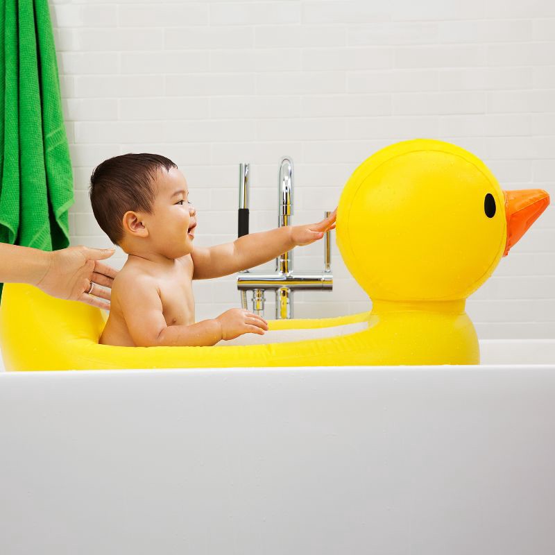 slide 2 of 5, Munchkin White Hot Inflatable Duck Safety Baby Bath Tub, 1 ct