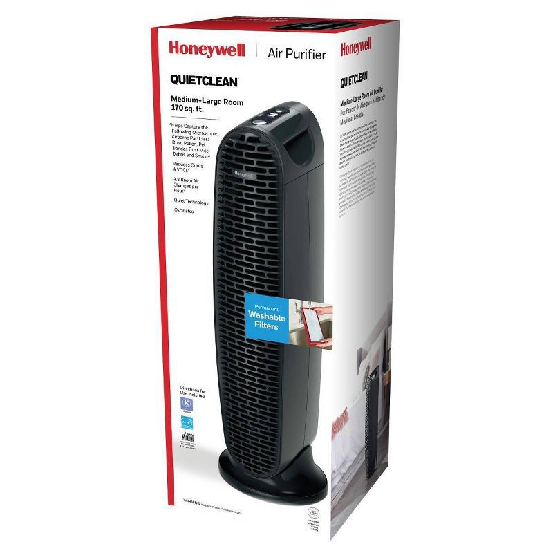 slide 5 of 5, Honeywell HFD230B QuietClean Air Purifier with Permanent Filter Medium- Large Room Black, 1 ct