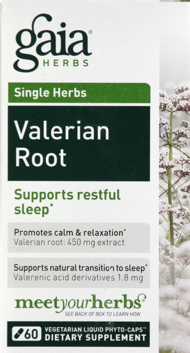 slide 1 of 4, Gaia Valerian Root, 60 ct