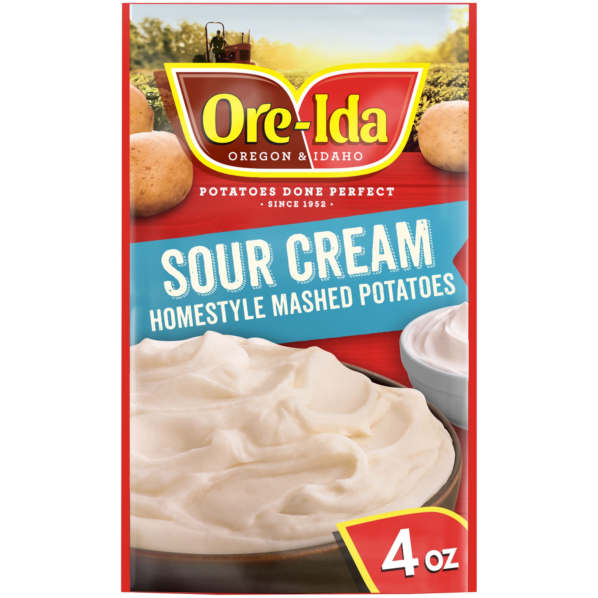 slide 1 of 5, Ore-Ida Sour Cream Homestyle Mashed Potatoes Side Dish Pouch, 4 oz