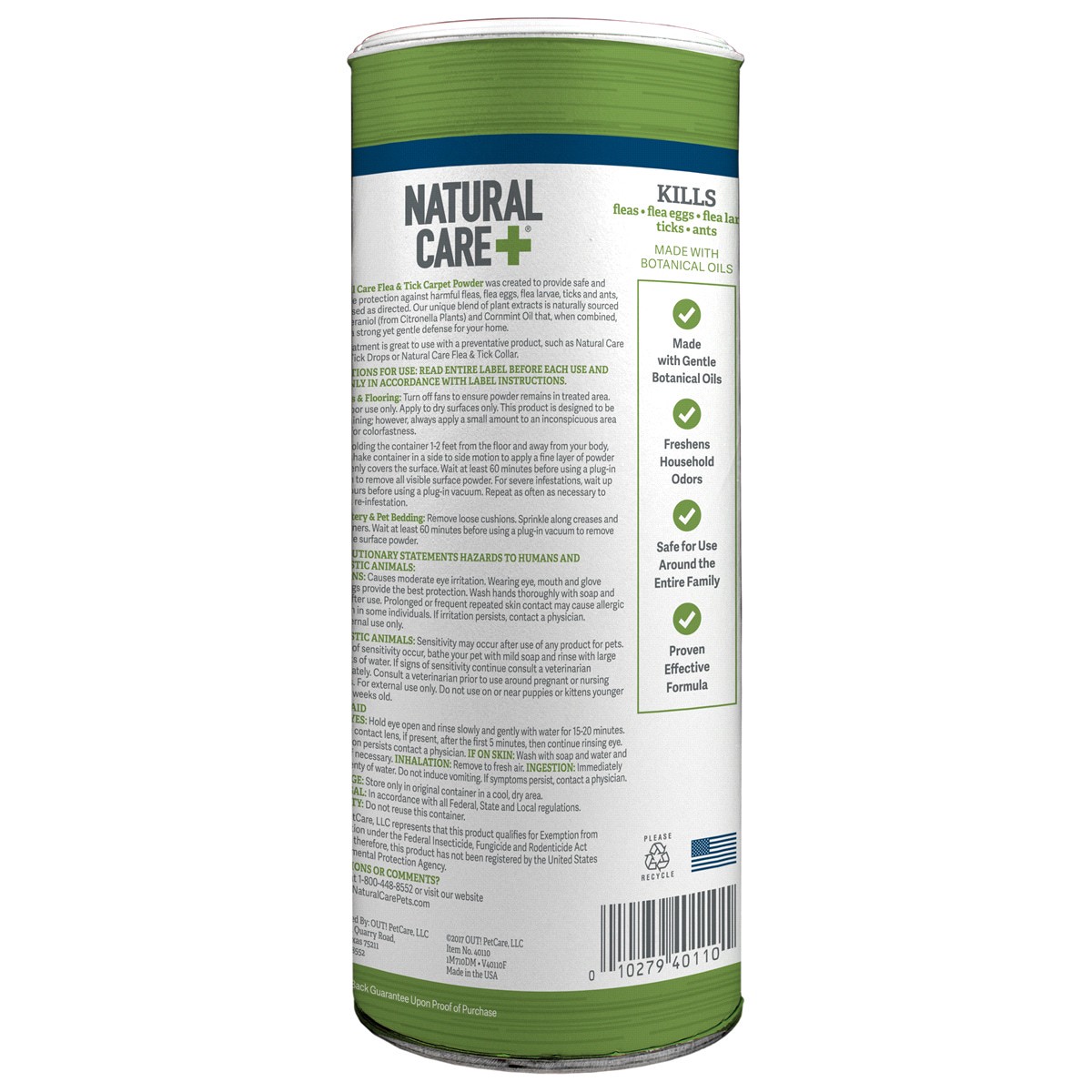 slide 2 of 2, Natural Care + Flea and Tick Carpet Powder, 8.1 oz