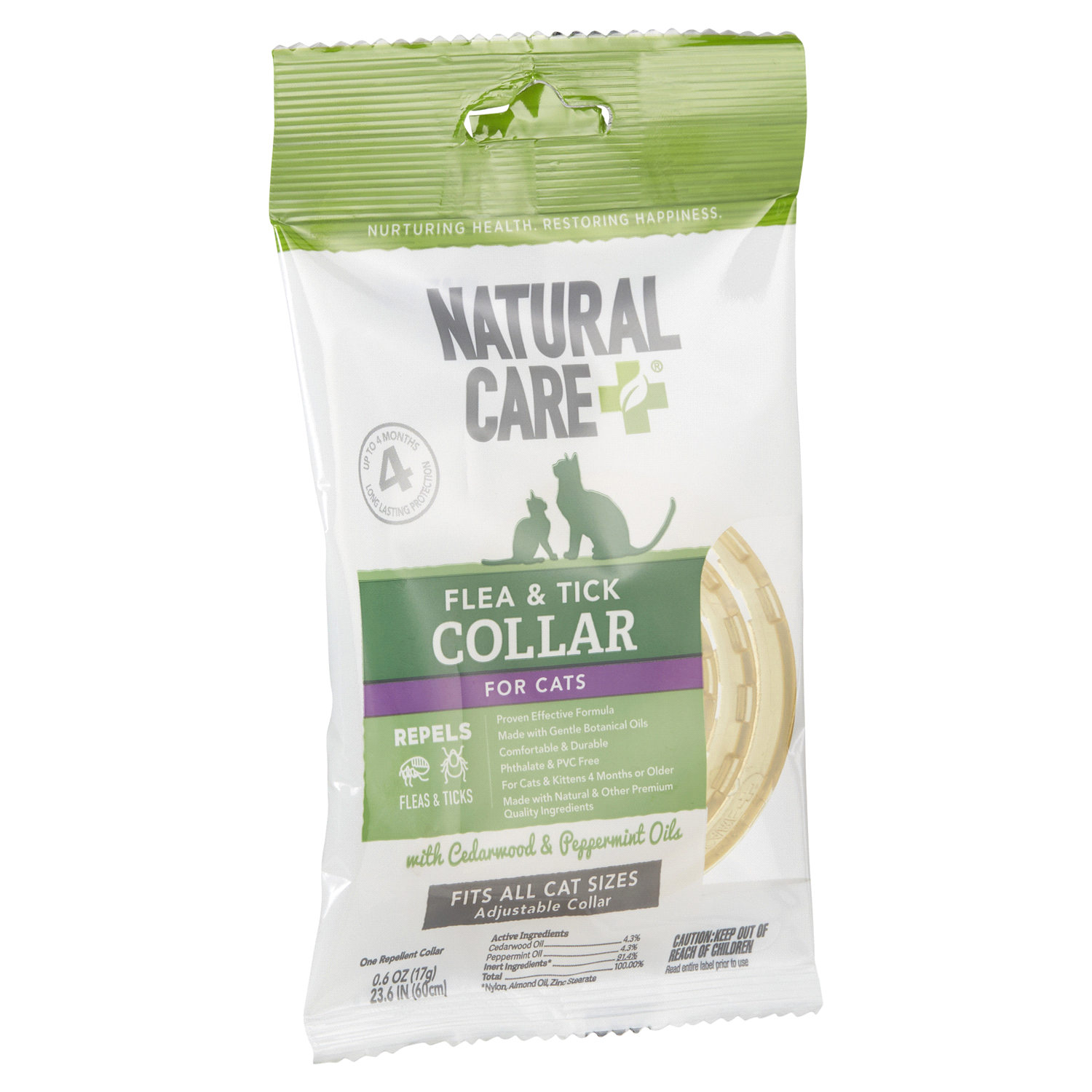 slide 4 of 5, Natural Care + Flea & Tick Collar For Cat 1 ea Bag, 1 ct