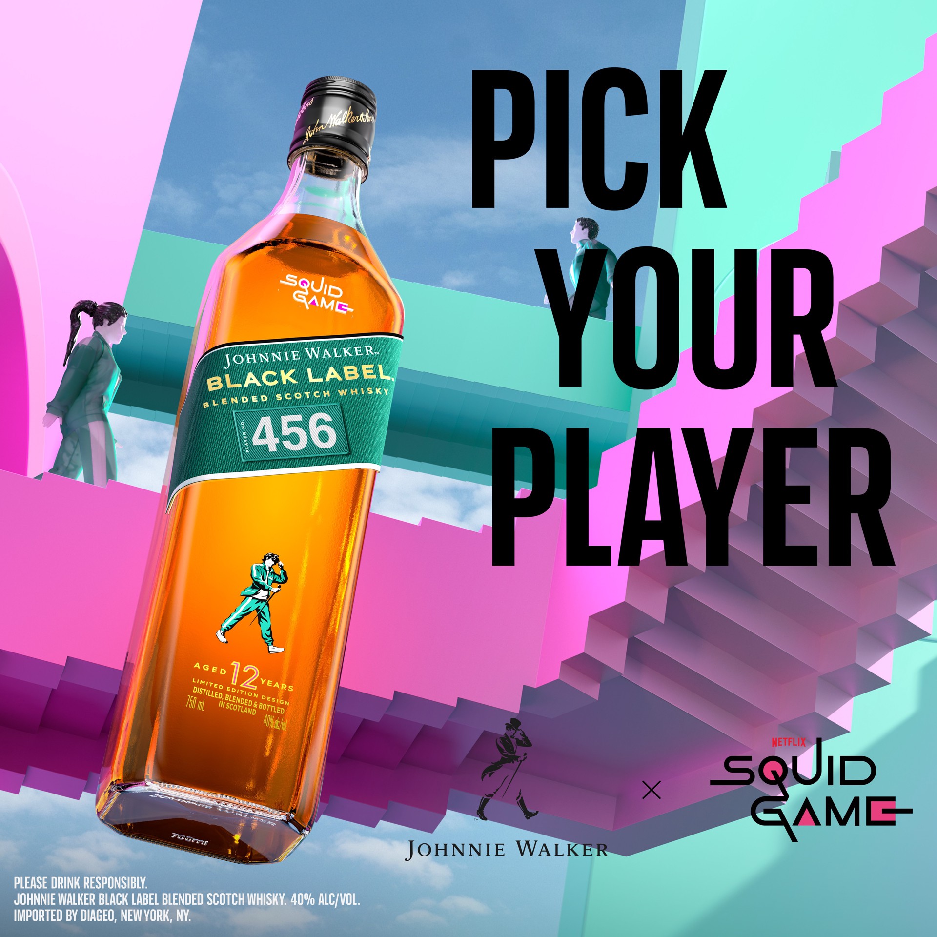 slide 5 of 6, Johnnie Walker Squid Game 12Yr, 750 ml