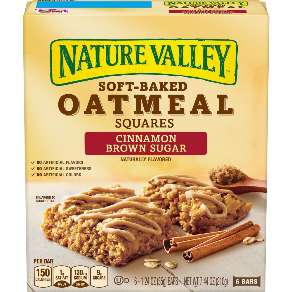 slide 3 of 3, Nature Valley Soft-Baked Cinnamon Brown Sugar Oatmeal Squares 6 ea, 6 ct; 1.24 oz