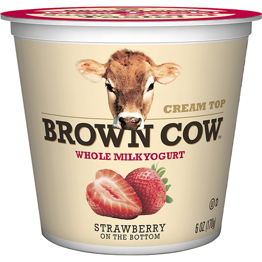 slide 1 of 1, Brown Cow Cream Top Strawberry on the Bottom Yogurt, 6 oz