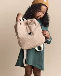 Otteravenue Toddler Bear Corduroy Square Backpack - Tan Tan NS