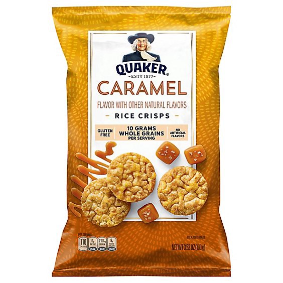 slide 1 of 1, Quaker Popped Rice Crisps Gluten Free Caramel - 3.52 Oz, 3.52 oz