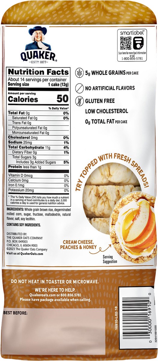 slide 2 of 6, Quaker Rice Cakes Gluten Free Caramel - 6.56 Oz, 6.56 oz