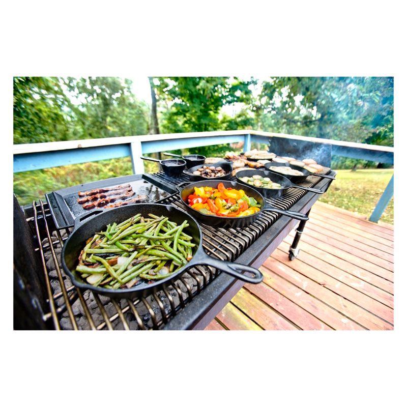 slide 4 of 4, Lodge 10.25" Cast Iron Skillet: Preseasoned, Tarnish & Heat-Resistant, Gas & Electric Compatible, 6" Handle, 1 ct