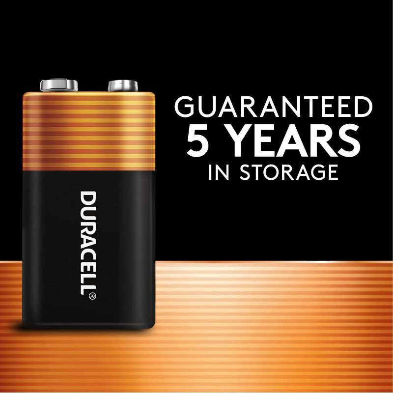 slide 3 of 5, Duracell Coppertop 9V Batteries - 2pk Alkaline Battery: Household Single-Use Power, 2 ct