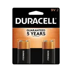 Duracell Coppertop 9V Batteries - 2pk Alkaline Battery