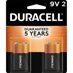Duracell Coppertop 9V Batteries - 2pk Alkaline Battery: Household Single-Use Power
