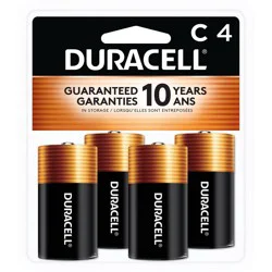 Duracell Coppertop C Batteries - 4pk Alkaline Battery: Household Use, 1.5V Output