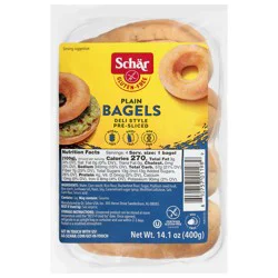 Schär Gluten-Free Deli Style Pre-Sliced Plain Bagels 14.1 oz