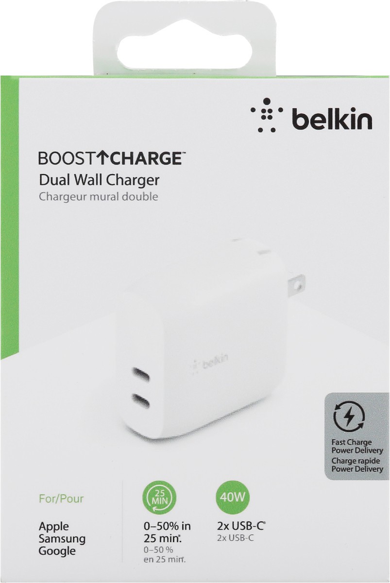 slide 2 of 9, Belkin BoostCharge Dual Wall Charger 1 ea, 1 ct