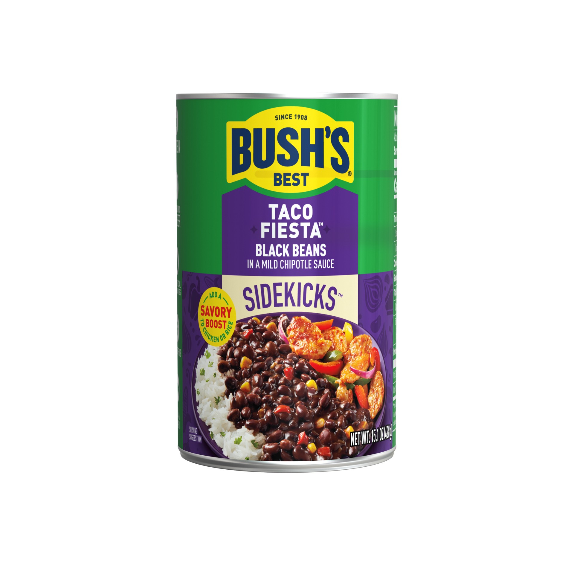 slide 1 of 7, Bush's Best Bush's Sidekicks Taco Fiesta Black Beans 15.1 oz, 15.1 oz