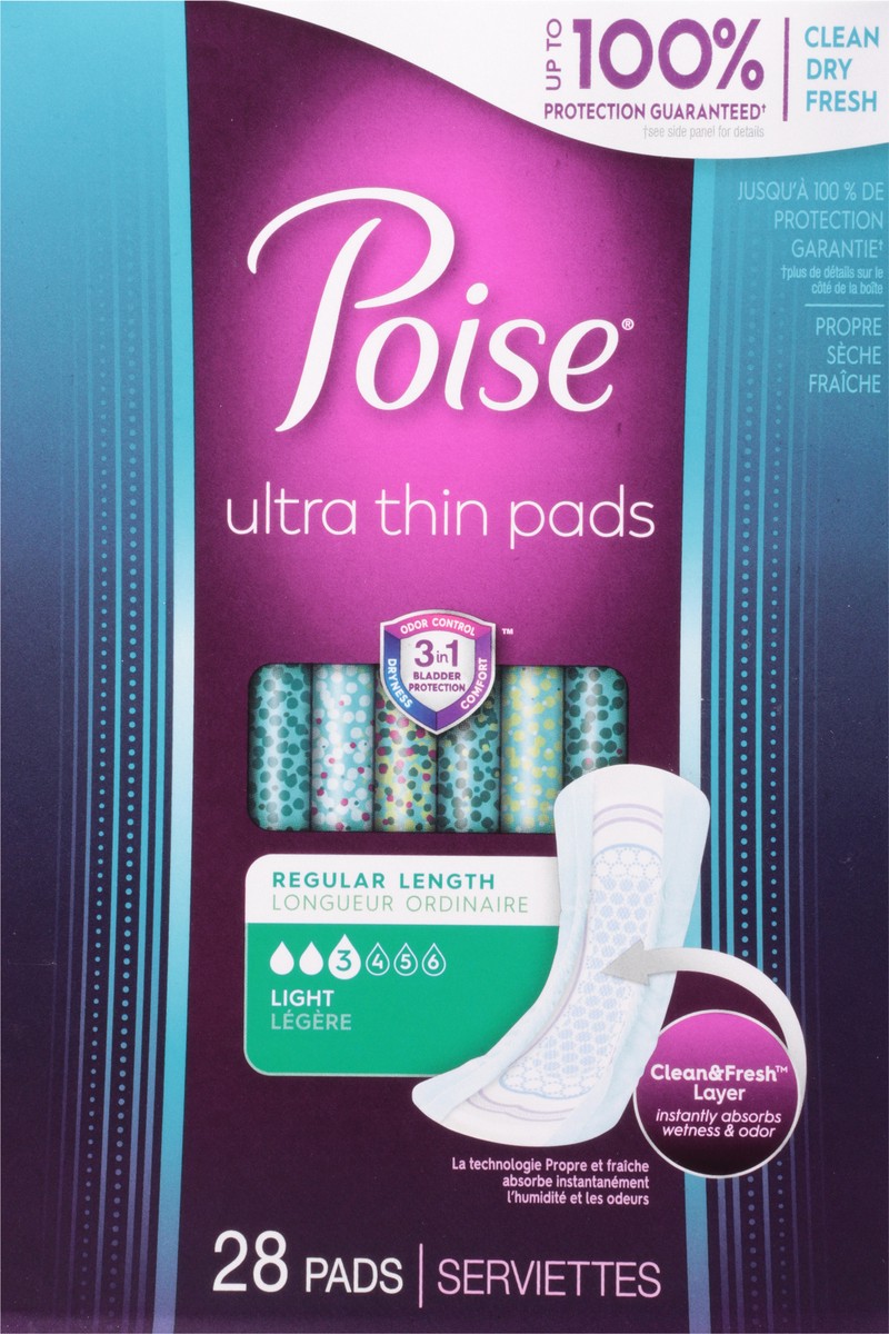 Poise Ultra Thin Incontinence Bladder Control Pads - Light