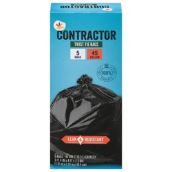 Giant Leak Resistant Contractor Twist Tie Bags 45 Gallon