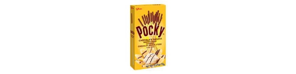 slide 2 of 3, Glico Pocky Chocolate Banana Cream Sticks, 2.47 oz