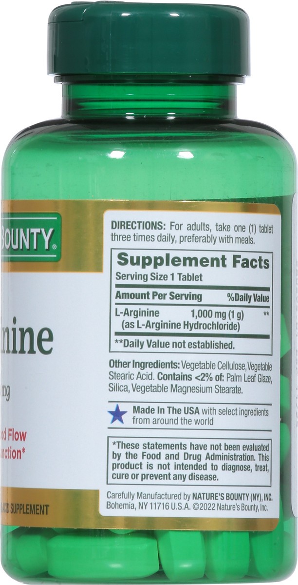 slide 8 of 9, Nature's Bounty L-Arginine Amino Acid Tablets, 50 Ct, 1 ct