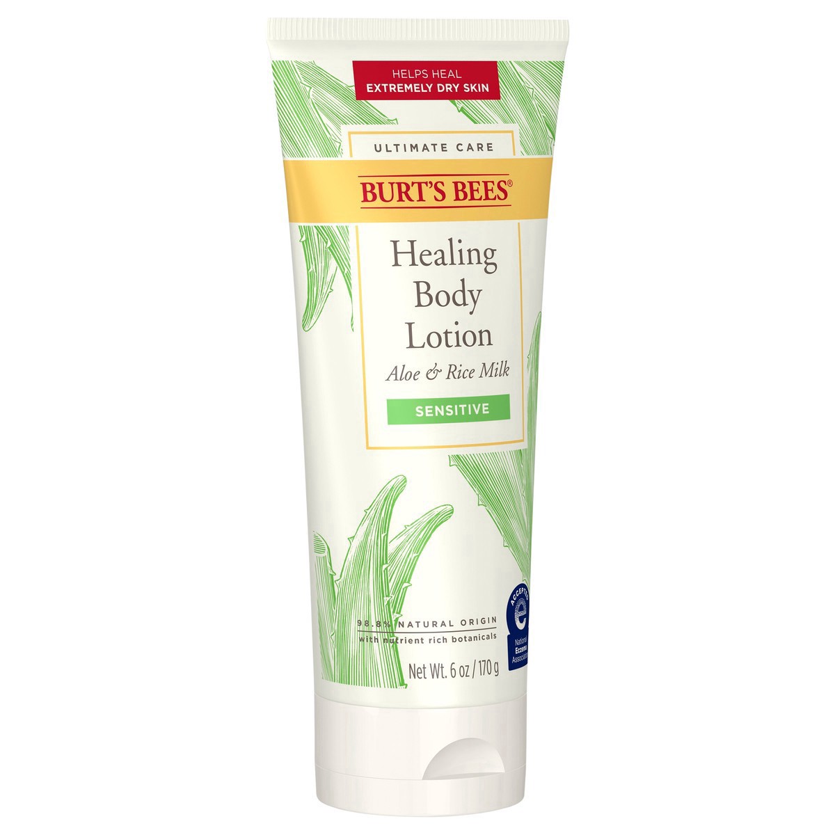 slide 6 of 11, Burt's Bees Ultimate Care Healing with Aloe and Rice Milk for Sensitive Skin Body Lotion, 6 oz