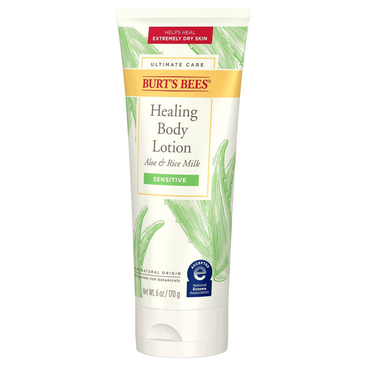 slide 11 of 11, Burt's Bees Ultimate Care Healing with Aloe and Rice Milk for Sensitive Skin Body Lotion, 6 oz