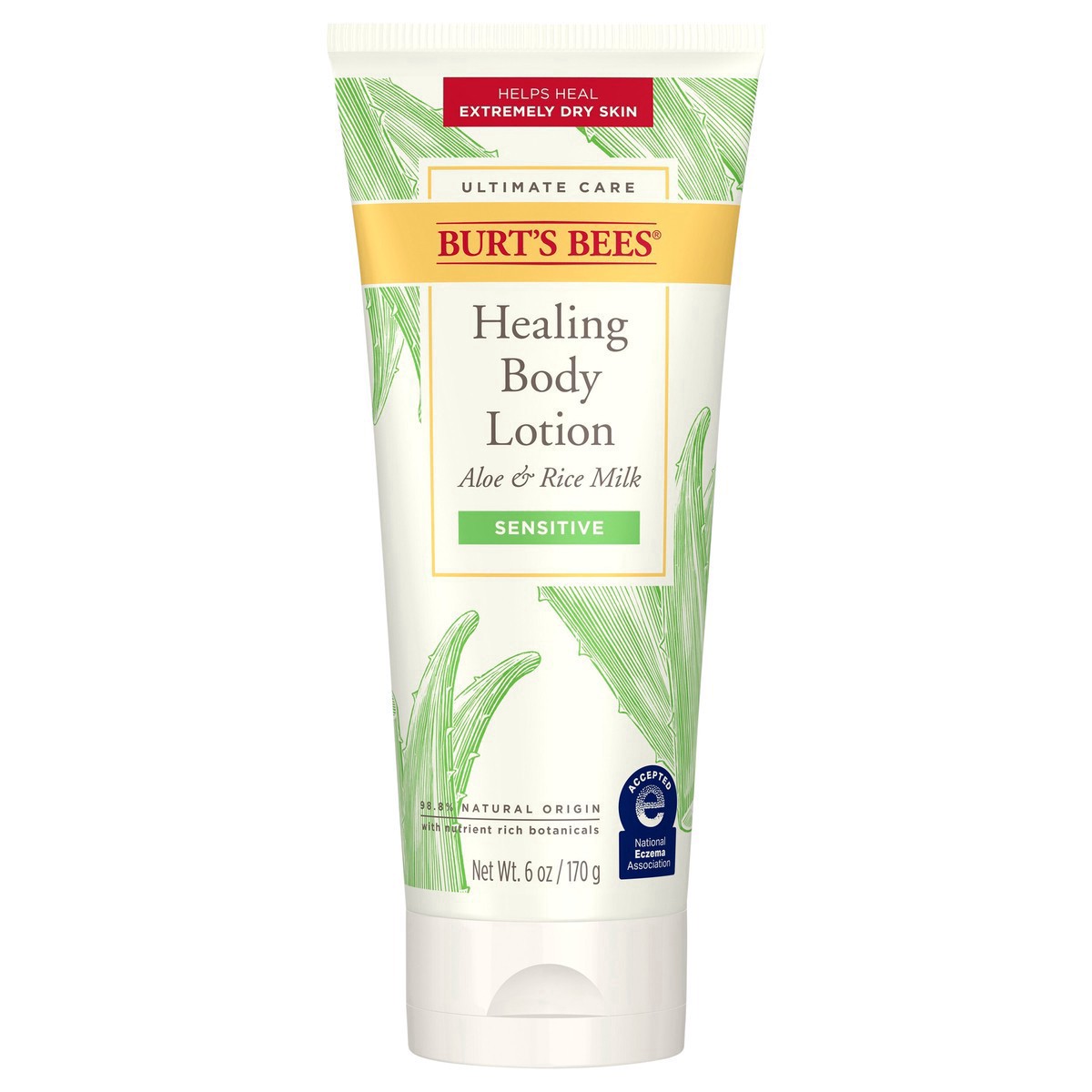 slide 5 of 11, Burt's Bees Ultimate Care Healing with Aloe and Rice Milk for Sensitive Skin Body Lotion, 6 oz