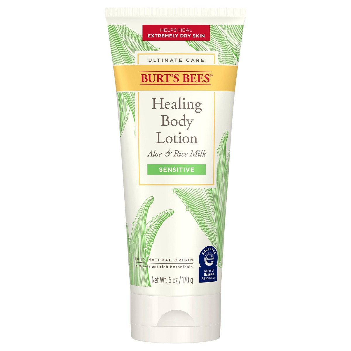 slide 1 of 11, Burt's Bees Ultimate Care Healing with Aloe and Rice Milk for Sensitive Skin Body Lotion, 6 oz