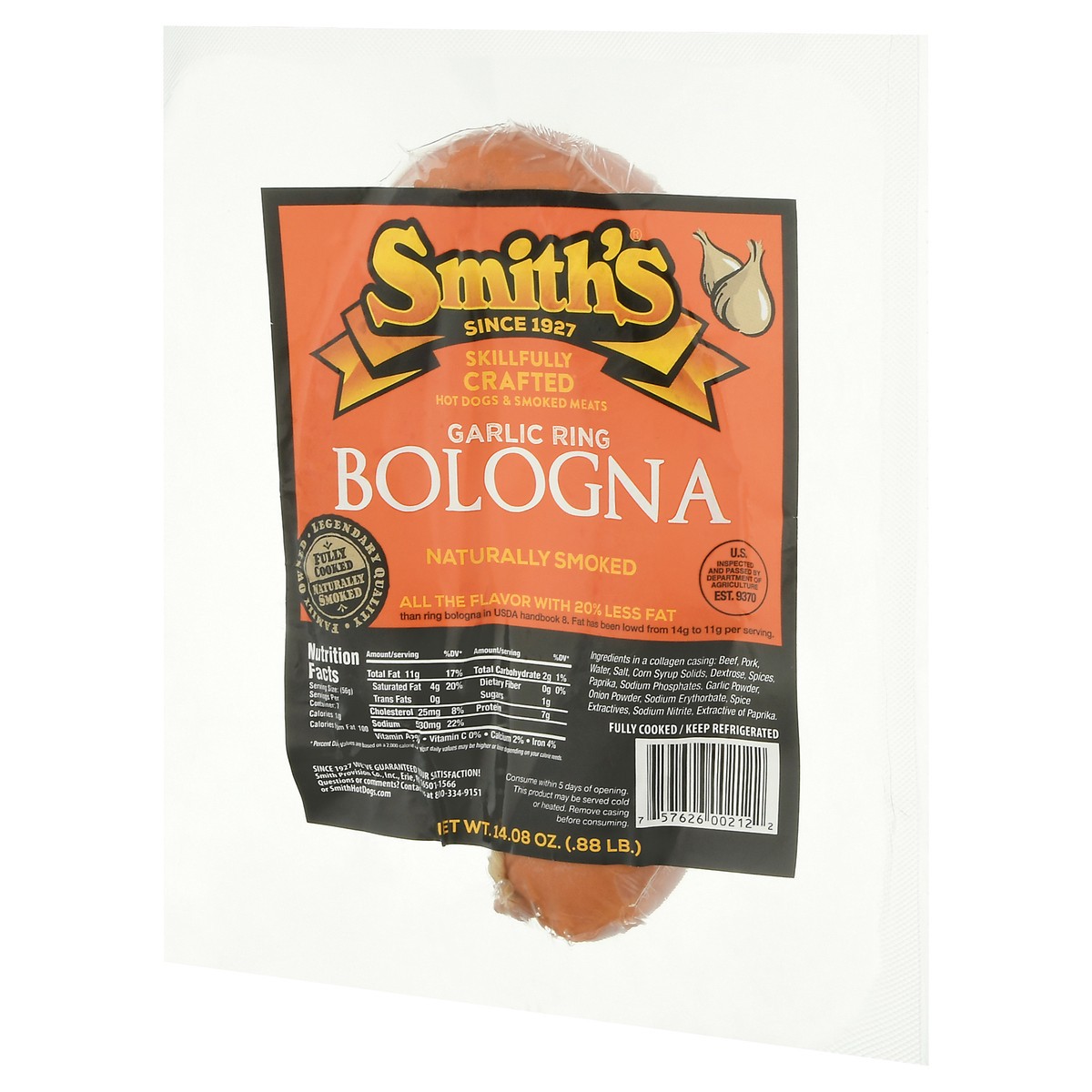 slide 6 of 9, Smith's Garlic Ring Bologna 14.08 oz Shrinkwrapped, 14.08 oz