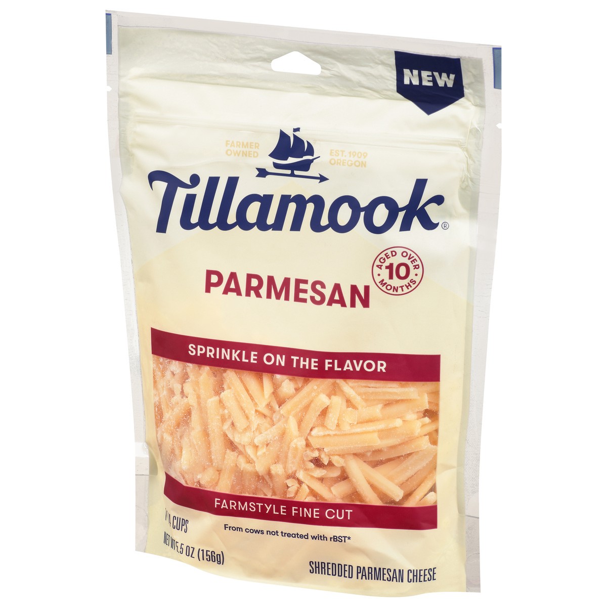 slide 5 of 9, Tillamook Fine Grated Parmesan Cheese 5.5 oz, 156 g