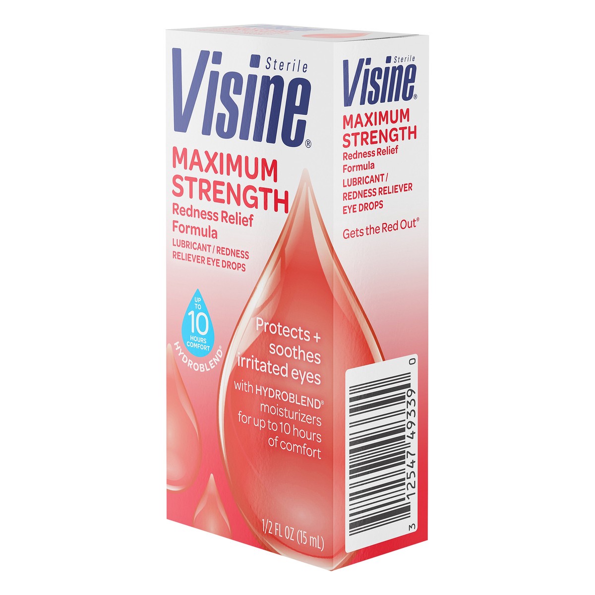 slide 3 of 7, Visine Maximum Strength Eye Redness Relief Formula Eye Drops to Moisturize and Refresh Irritated and Red Eyes, 0.5 fl. oz, 0.5 fl oz