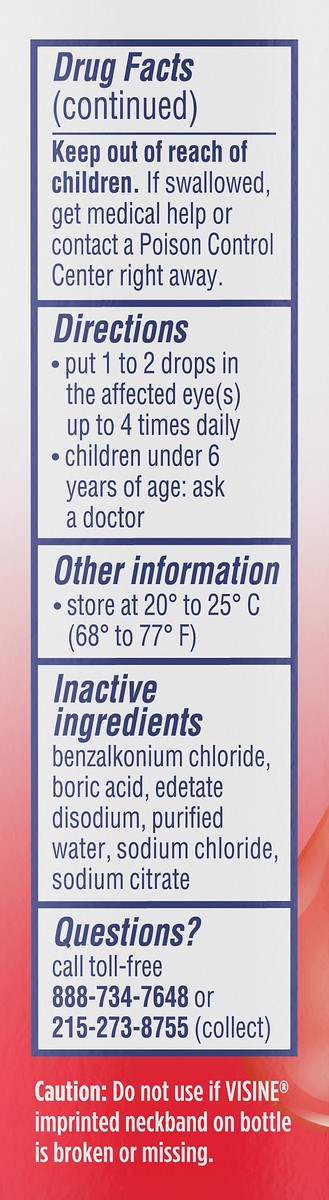 slide 5 of 7, Visine Maximum Strength Eye Redness Relief Formula Eye Drops to Moisturize and Refresh Irritated and Red Eyes, 0.5 fl. oz, 0.5 fl oz