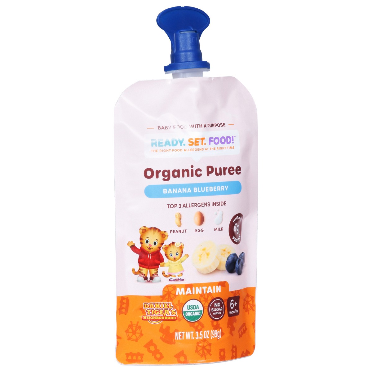 slide 9 of 15, Ready, Set, Food! Organic 6+ Months Banana Blueberry Puree 3.5 oz, 3.5 oz