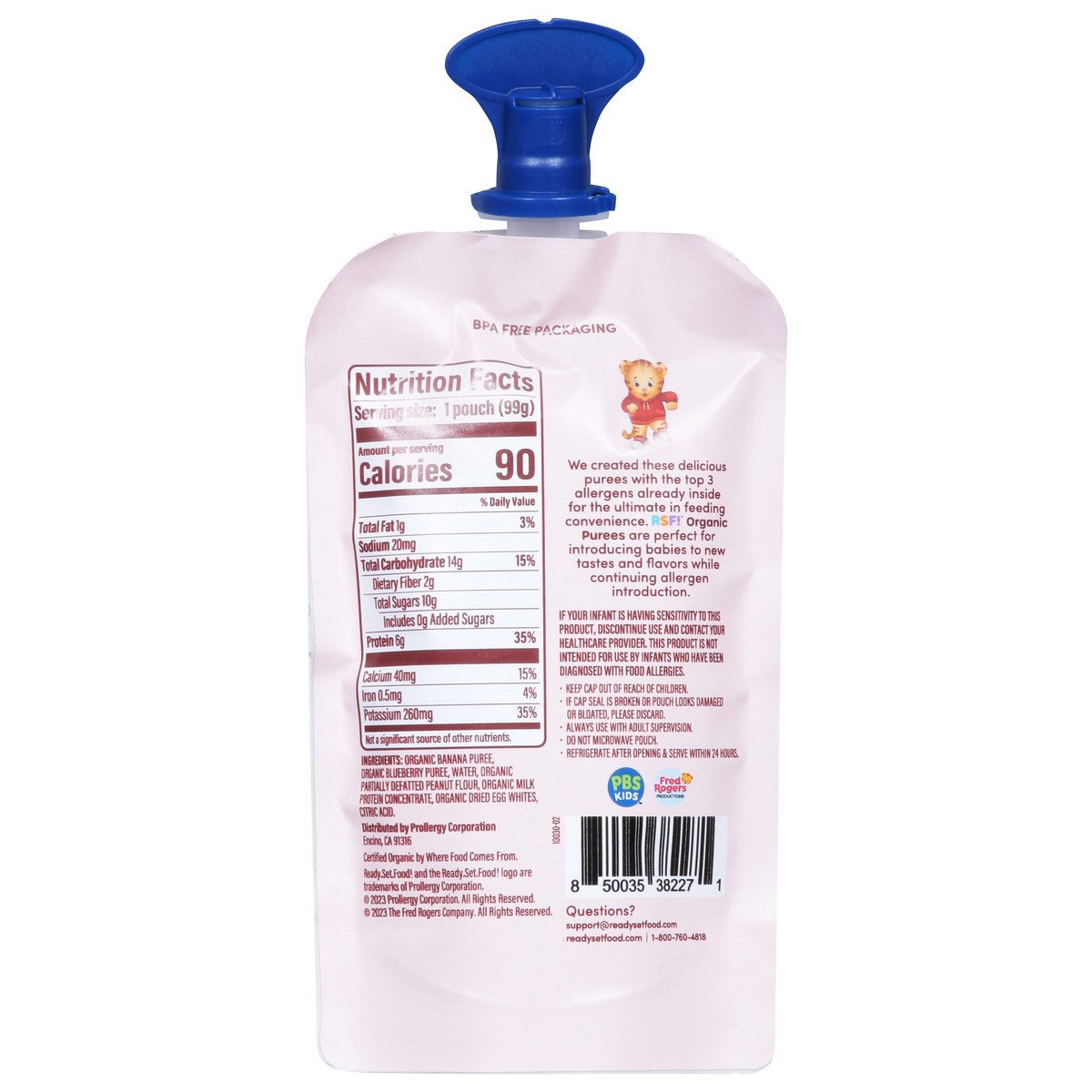 slide 14 of 15, Ready, Set, Food! Organic 6+ Months Banana Blueberry Puree 3.5 oz, 3.5 oz