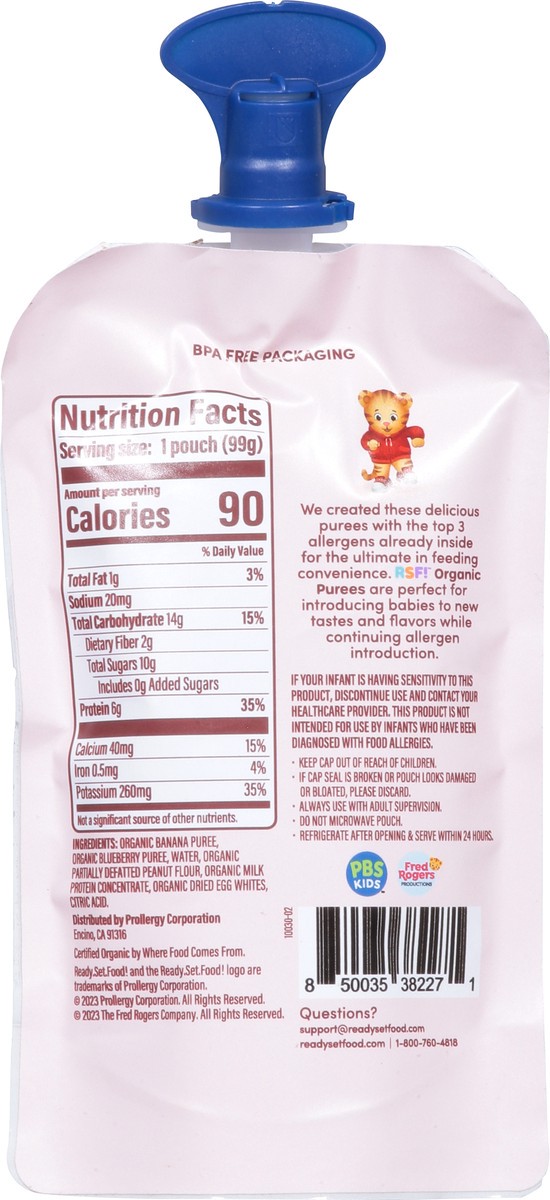 slide 12 of 15, Ready, Set, Food! Organic 6+ Months Banana Blueberry Puree 3.5 oz, 3.5 oz