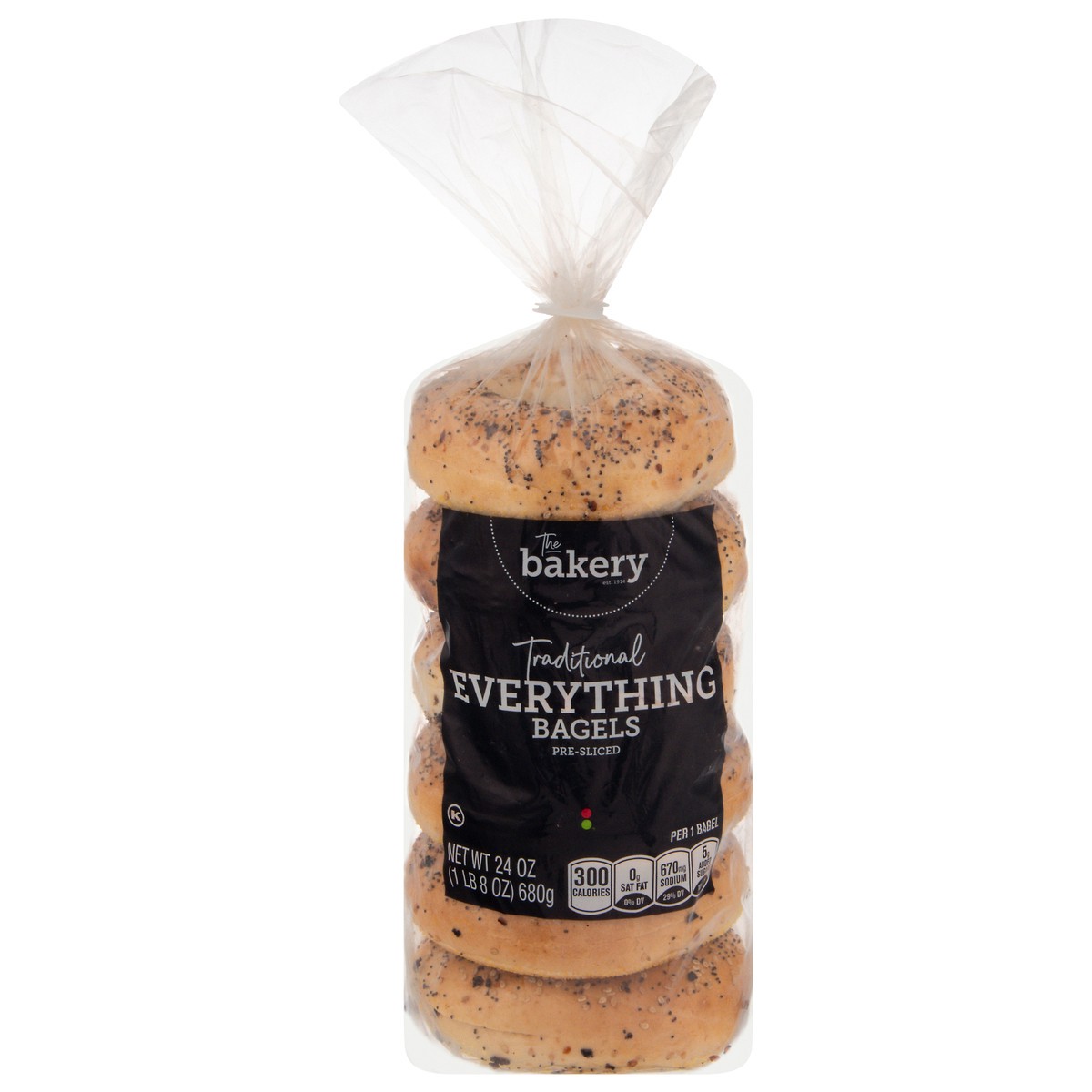 slide 2 of 4, Stop & Shop The Bakery Traditional Everything Pre-Sliced Bagels - 6 ct, 6 ct; 24 oz