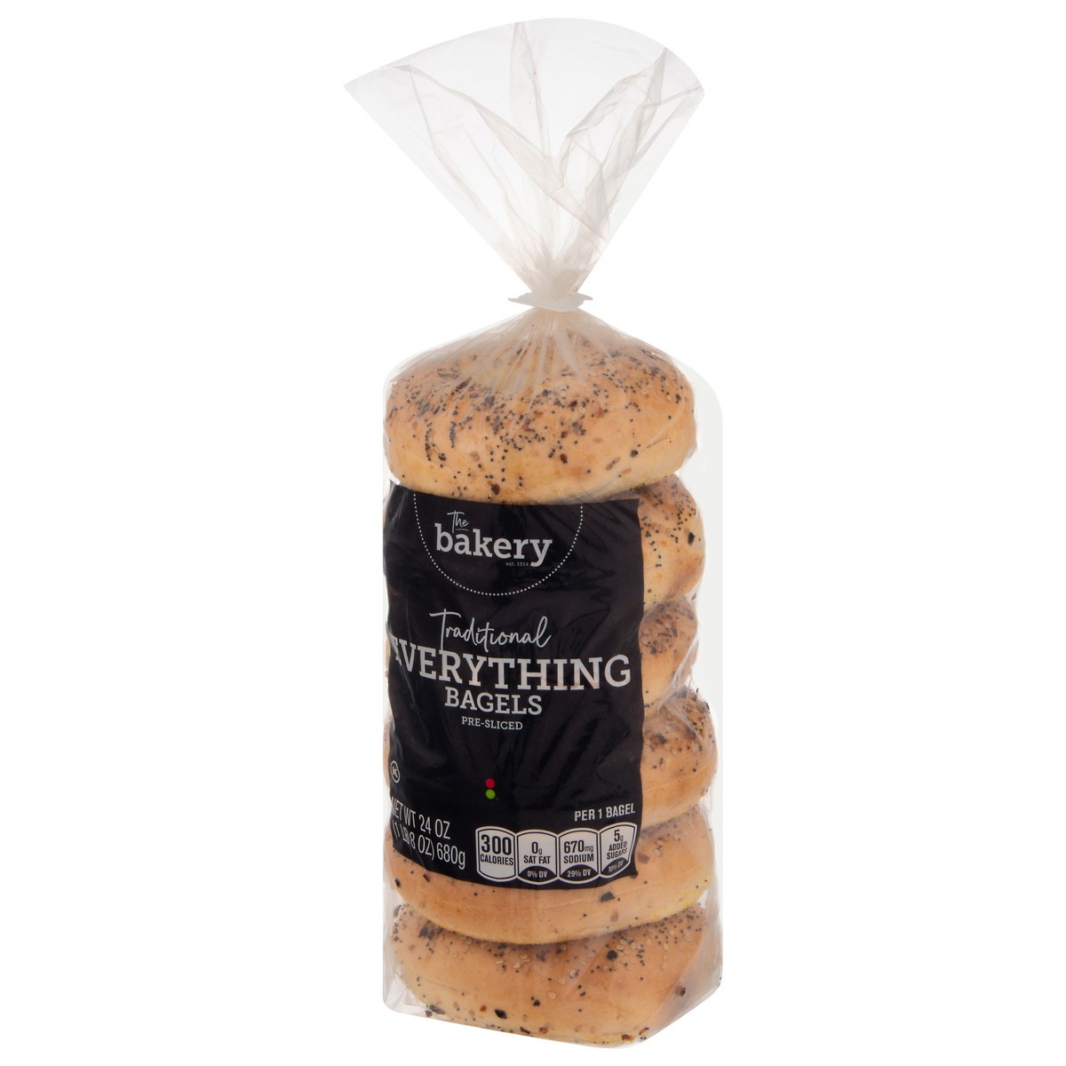slide 3 of 4, Stop & Shop The Bakery Traditional Everything Pre-Sliced Bagels - 6 ct, 6 ct; 24 oz