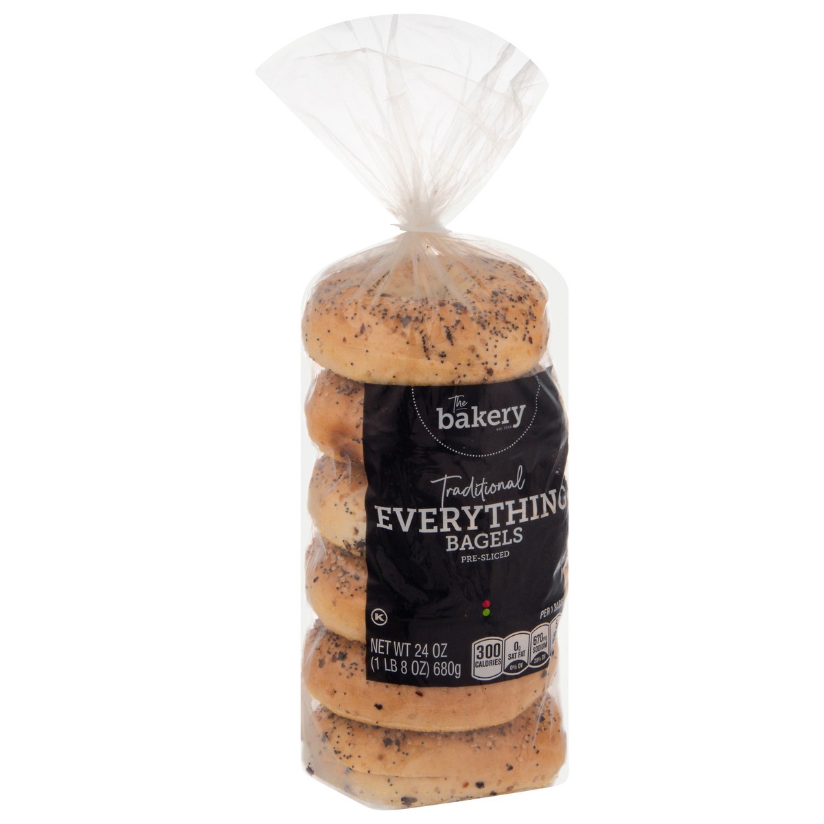 slide 4 of 4, Stop & Shop The Bakery Traditional Everything Pre-Sliced Bagels - 6 ct, 6 ct; 24 oz