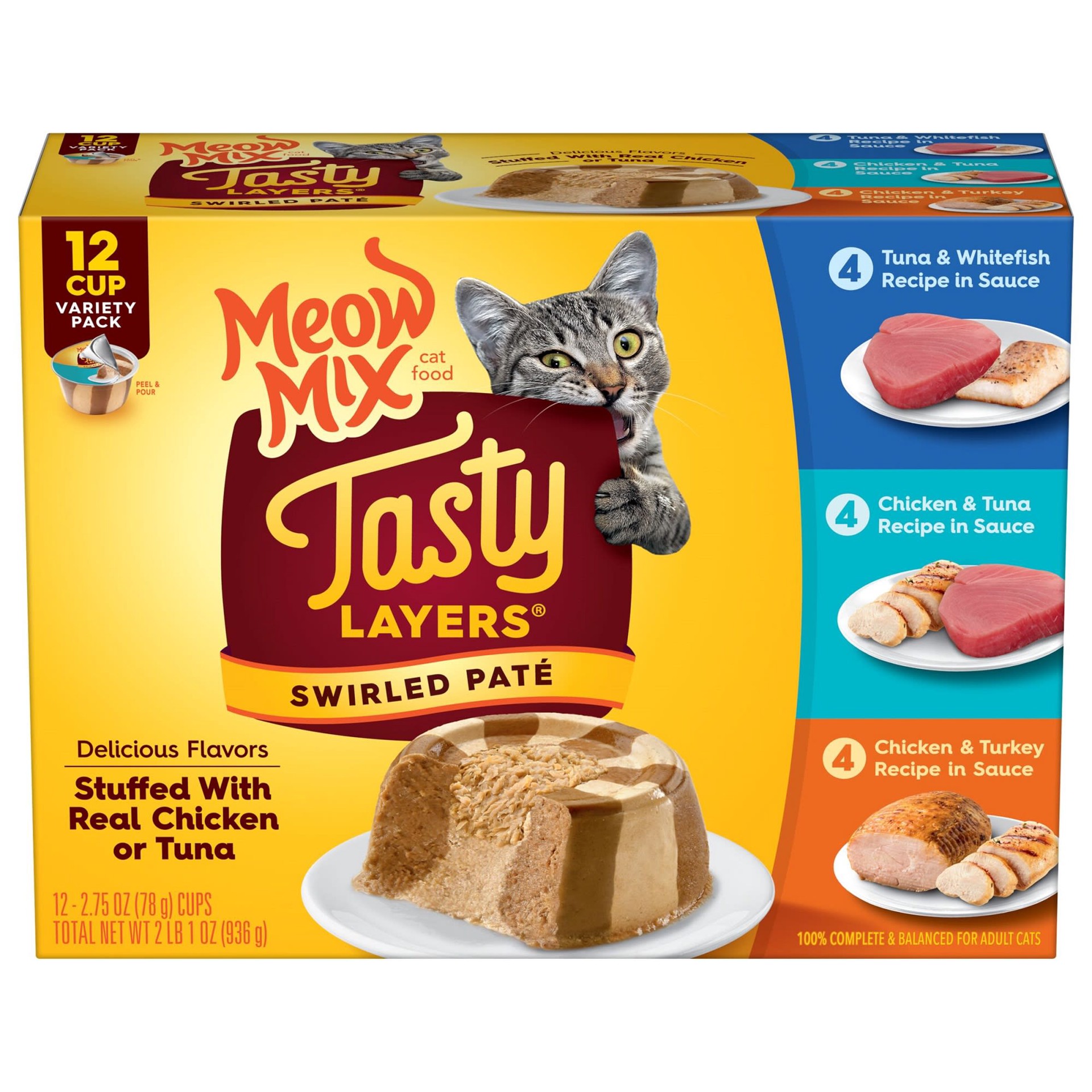 slide 1 of 8, Meow Mix Cat Food, 33 oz