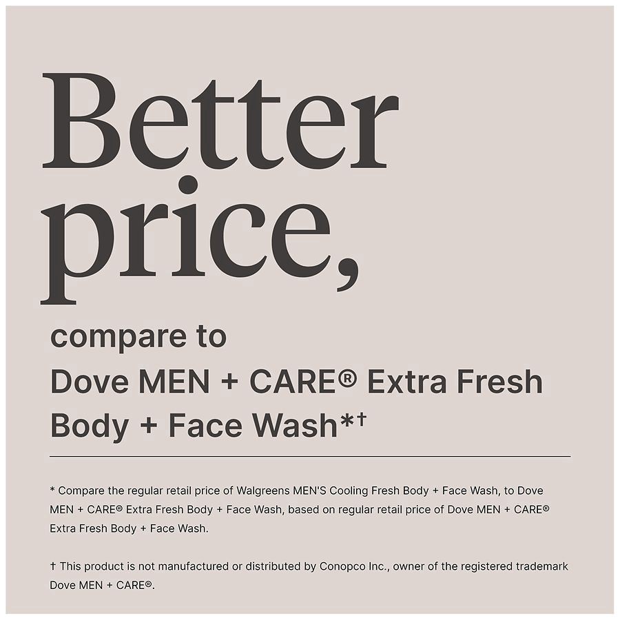 slide 3 of 5, Walgreens Men's Body + Face Wash Cooling Fresh, 18 fl oz