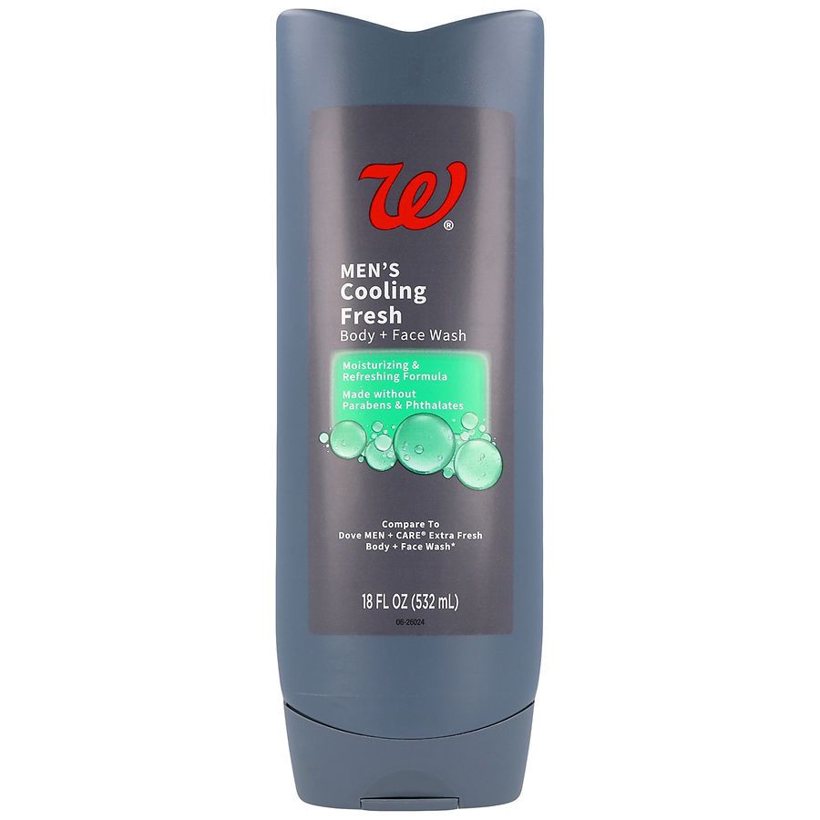 slide 1 of 5, Walgreens Men's Body + Face Wash Cooling Fresh, 18 fl oz