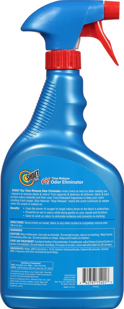 slide 9 of 11, Shout Pets Oxy Time-Release Fresh Scent Odor Eliminator 32 oz, 32 oz