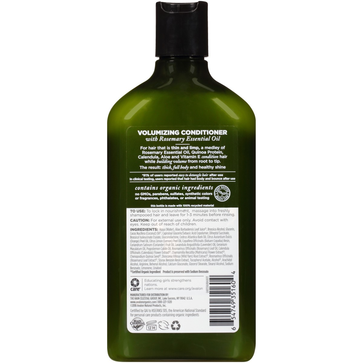 slide 6 of 7, Avalon Organics Volumizing Rosemary Conditioner, 11 oz