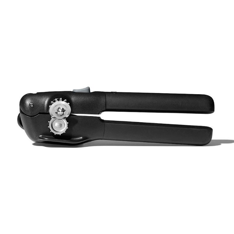 slide 3 of 6, OXO Locking Can Opener: Manual Soft-Grip Handle, Stainless Steel, Black, Hand Wash, Freestanding, Lifetime Warranty, 1 ct