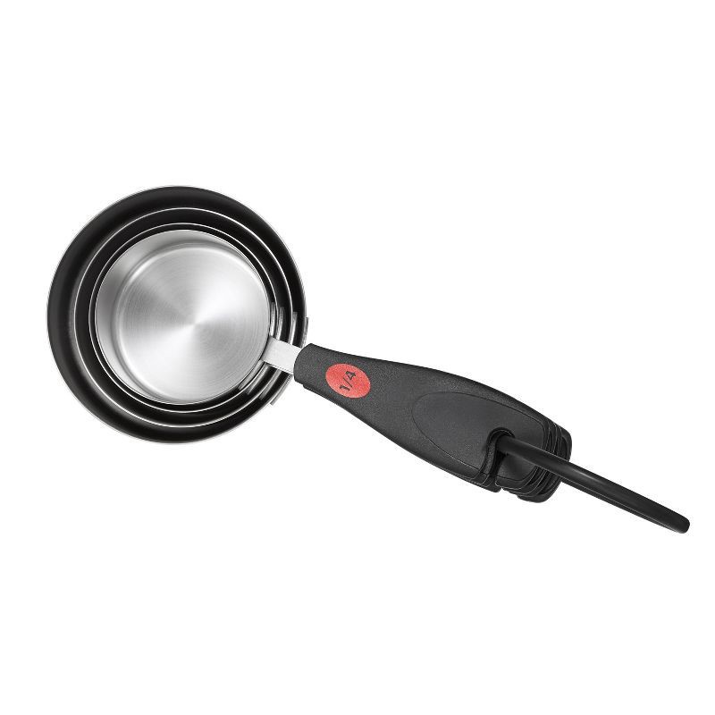 slide 5 of 7, OXO Stainless Steel Measuring Cups: 5-Piece Set, Dishwasher-Safe, Black, Lifetime Warranty, 1 ct