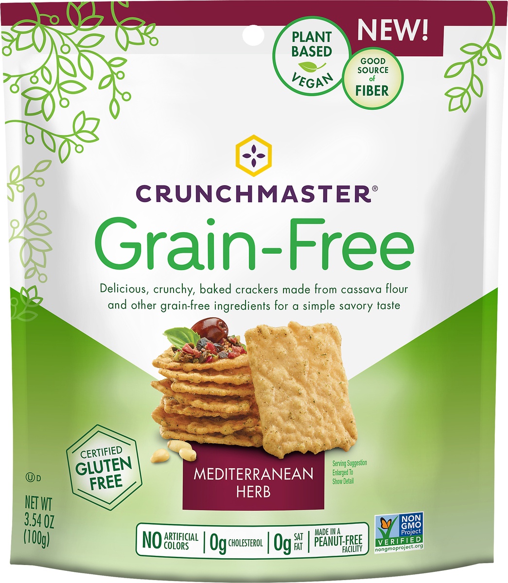 slide 6 of 7, Crunchmaster Grain Free Mediterranean Herb Crackers, 3.54 oz