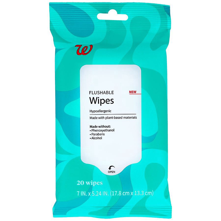 slide 1 of 5, Walgreens Flushable Wipes, 20 ct