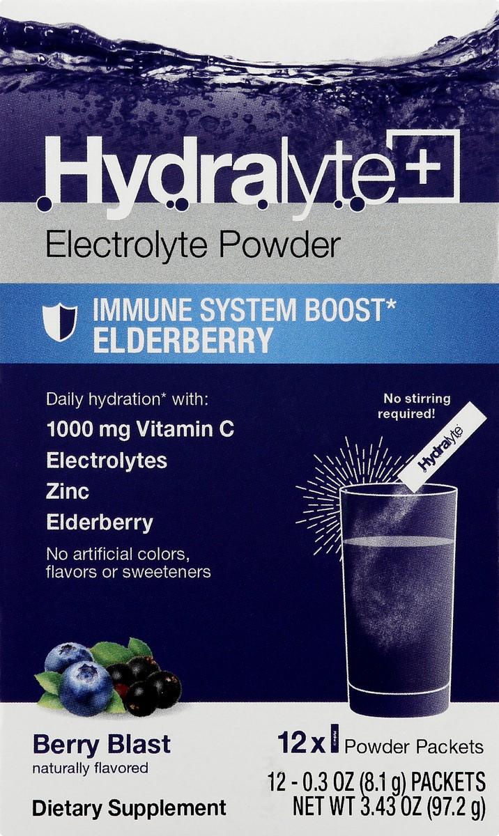 slide 4 of 9, Hydralyte Berry Blast Electrolyte Powder 12 ea, 12 ct