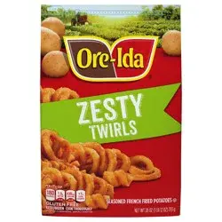 Ore-Ida Zesty Curly Seasoned French Fries Fried Frozen Potatoes, 28 oz Bag