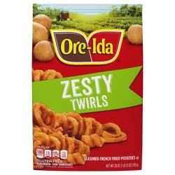 Ore-Ida Zesty Twirls Seasoned French Fries Fried Frozen Potatoes, 28 oz Bag